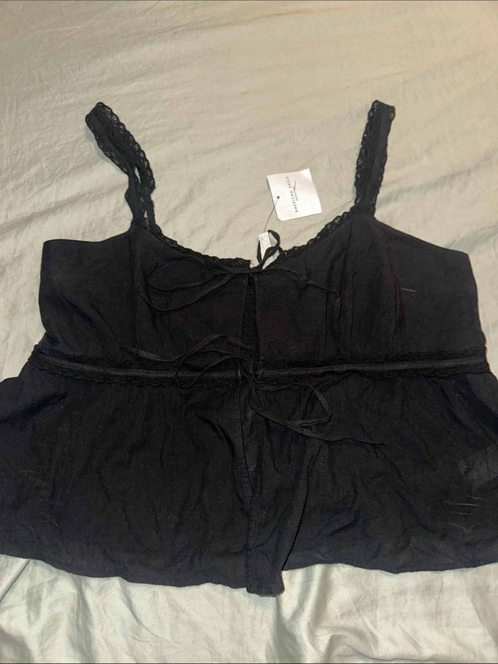 American Eagle Outfitters Black Lace-Trim Cami